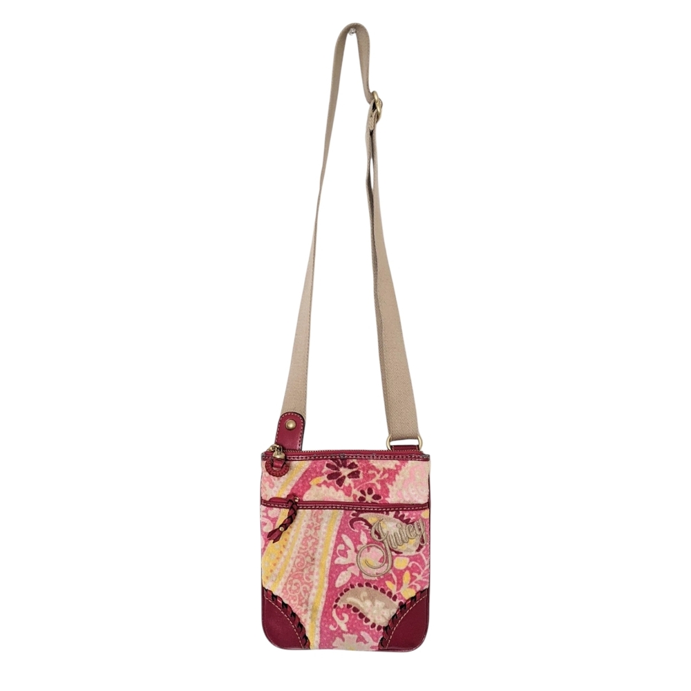 Vintage Juicy Couture Pink Yellow Crossbody Bag